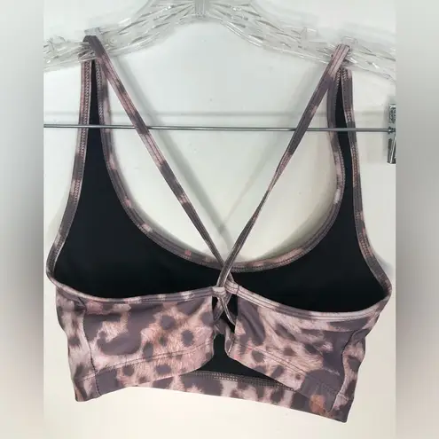 Onzie Flow Womens Sports Bra Top Animal Print Stretch Knot Strap Back S/M