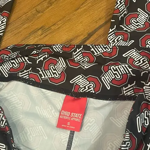 Ohio State Buckeyes black red leggings pants size medium authentic apparel EUC