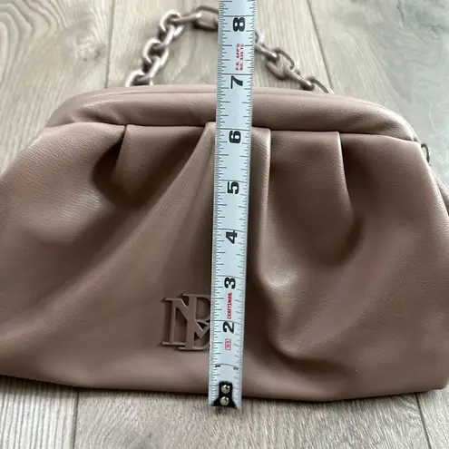 Badgley Mischka NWOT Wrapped Frame Taupe Brown Clutch Chain Shoulder Bag