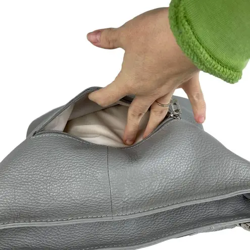 Genuine Leather Borse in Pelle Made in Italy Shoulder Bag Gray