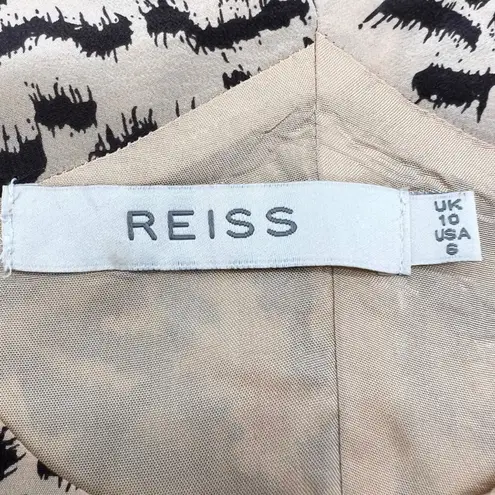 Reiss Womens 6 Leopard Animal Print Sleeveless Tank Mini Dress Silk Scoop Neck
