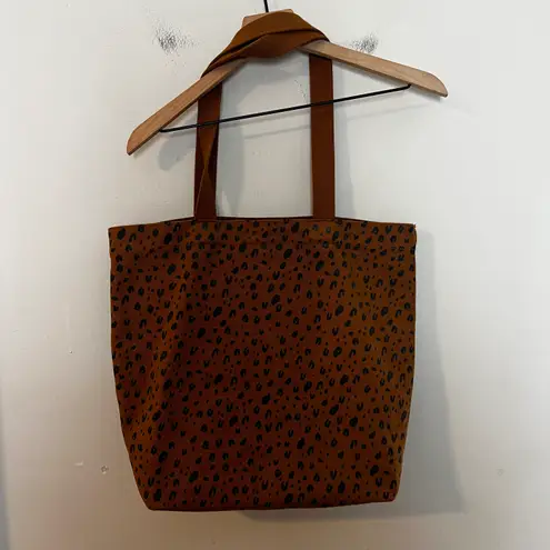 Baggu - Leopard Canvas Nutmeg Duck Tote Long Strap Shoulder Bag