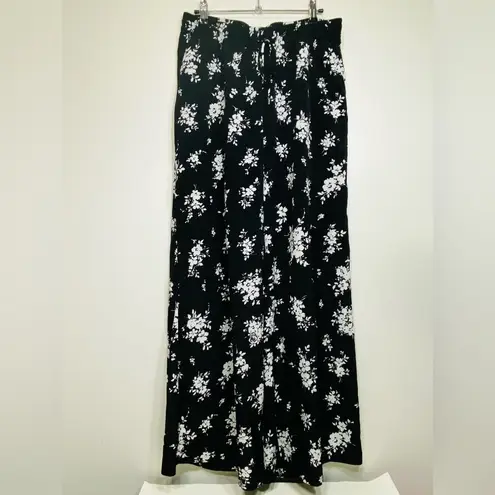 Ralph Lauren Drawcord-Waist Pants Wide Legs Tropical Floral Sz M