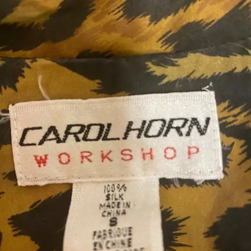 Vintage Carol Horn silk leopard print blazer C25 Gold