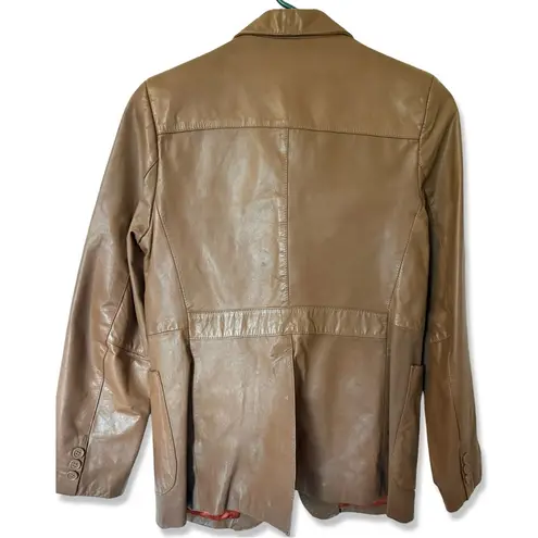 VINTAGE 70s Porsha by Winer 100% Top Grain Brown Leather Jacket Size 4