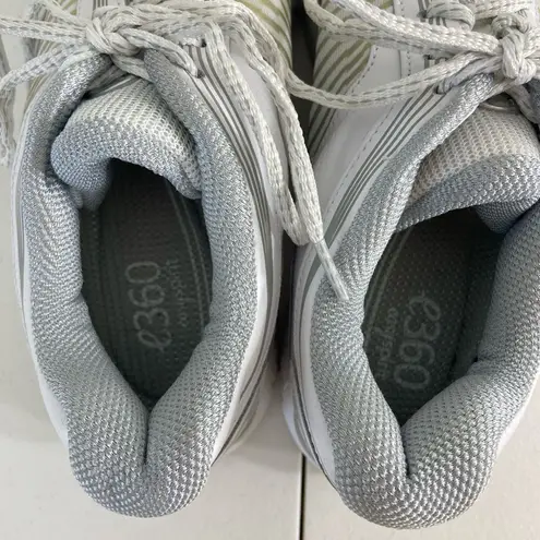Easy Spirit EUC women’s ES Ignite e360 white gray tie sneakers shoes size 7.5