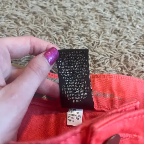 NWT! Mossimo Peach Mid Waist & Straight Hip Jean Short Size 12 Pink