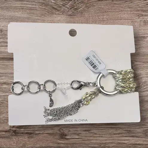 Free People NWT  Acadia Anklet With Tassel in Cream & Silver - Image 7