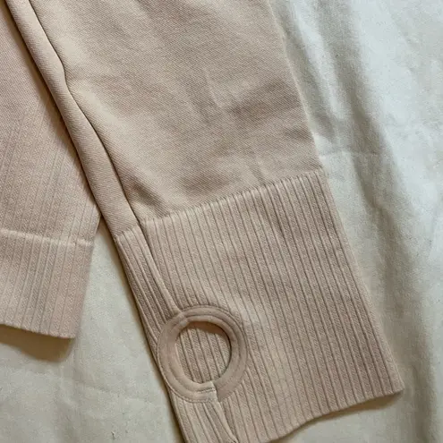 JoyLab Flexible Knit Cream Crop Jacket Large Lounge Slim Yoga Earthy Normcore