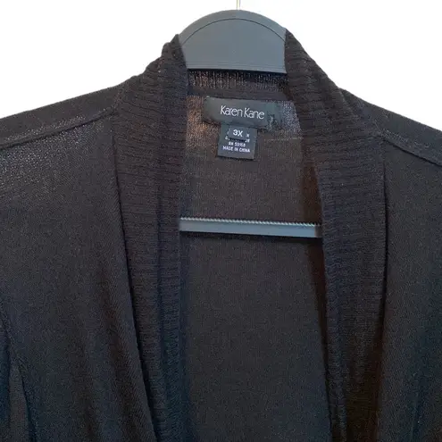 Karen Kane π€ Cotton-Blend Knit Long-Sleeve Open or Tie-At-The-Waist Cardigan 3X