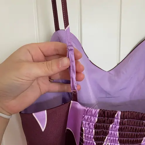 House of Harlow 1960 women’s burgundy purple patterned tank top — large