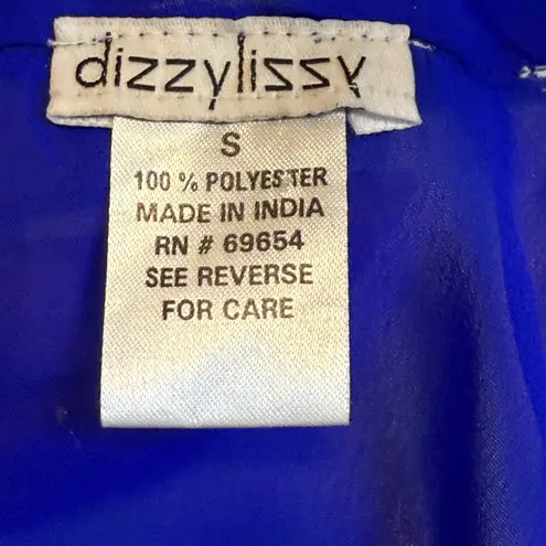 Dizzylissy Royal Blue Sleeveless Top with Beaded Collar