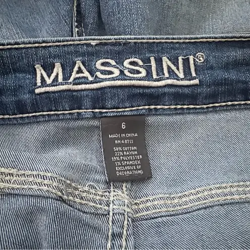 Massini Embroidered Cuff Ankle Jeans Size 6