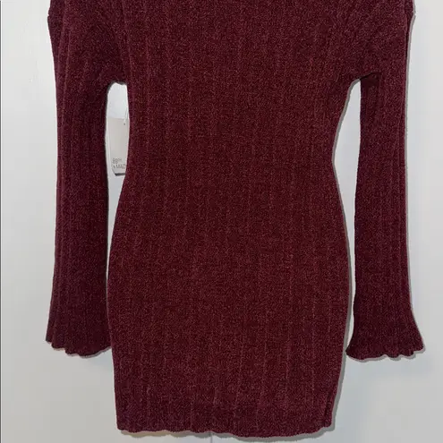 89th & Madison Ribbed Chenille Turtleneck Sweater Plum Women’s Large L Purple