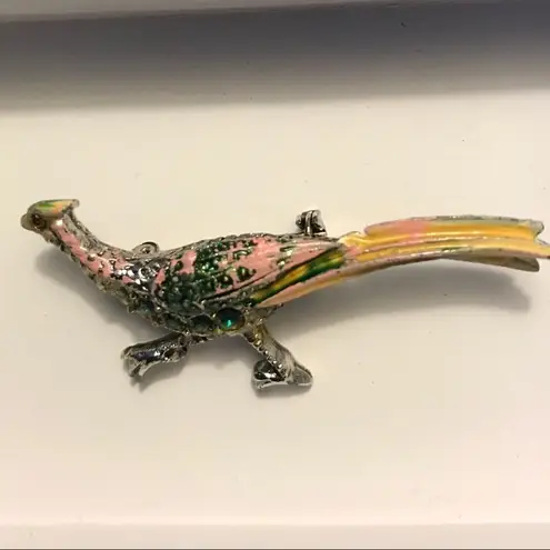 Vintage Bird 1950s Brooch Green