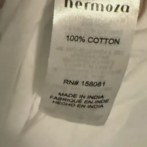 White Gauzy Cotton Hermoza Caftan Beach Swim Coverup Dress Women’s Medium