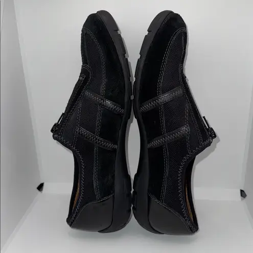 Naturalizer  ACORN BLACK SUEDE & LEATHER ZIP Flats Sneakers Women’s 8.5