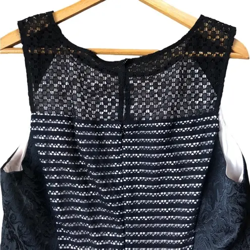 Moulinette Soeurs Anthropologie Sheath Dress 16 Black Floral Crochet Jacquard