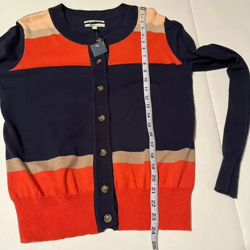 G.H. Bass & Co. colorblock striped cardigan Womens Size Medium NEW Blue