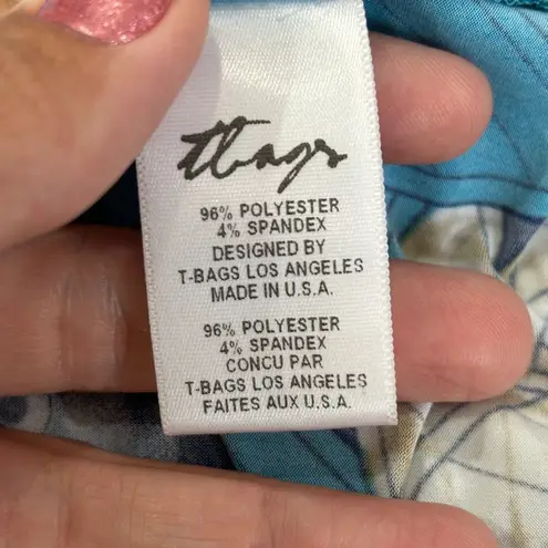 Tbags Los Angeles maxi dress with halter beading blue yellow size small