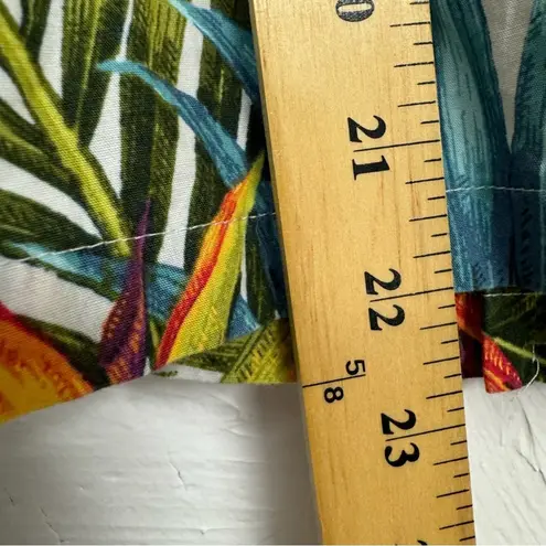 Tori Richard  Uniforms Teal Blue Palm Leaf Print Hawaiian Button Down Shirt S - Image 9