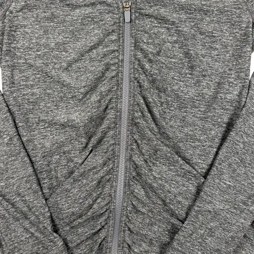 Athleta  Pacifica Crosscurrent Hooded Jacket S Heather Gray, Ruched Zip, UPF