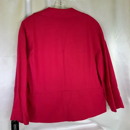 Lafayette 148  Fuchsia Wing Lapel Long Sleeve Blazer hook & eye closure size 8 🆕