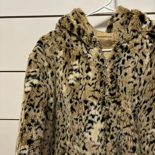 Vintage Giacca Cheetah Leopard Fur Jacket Tan Size M