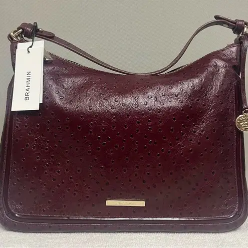 Brahmin Everdeen Shoulder Bag Sangria NWT Italian Leather Vintage Style