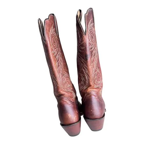Justin Boots Vintage Justin Damiana L4332 Boots Brown Leather Western Cowgirl Boots Size 6B