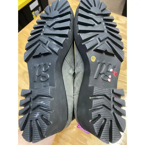 Paul Green Super Soft Ankle Boots Women's 8.5 Gray Leather Round Toe Side Zip