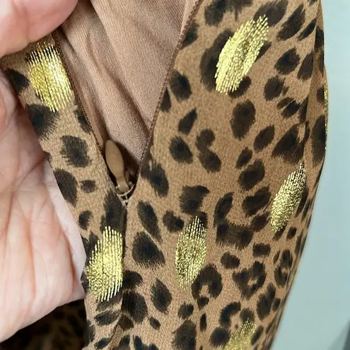 Mystree Animal Print Long Sleeve Metallic Midi Dress Size M