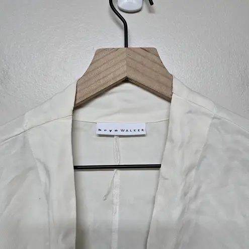 Bryn Walker Ivory Short Sleeve Tencel Open Crop Jacket Size Unknown Minimalist