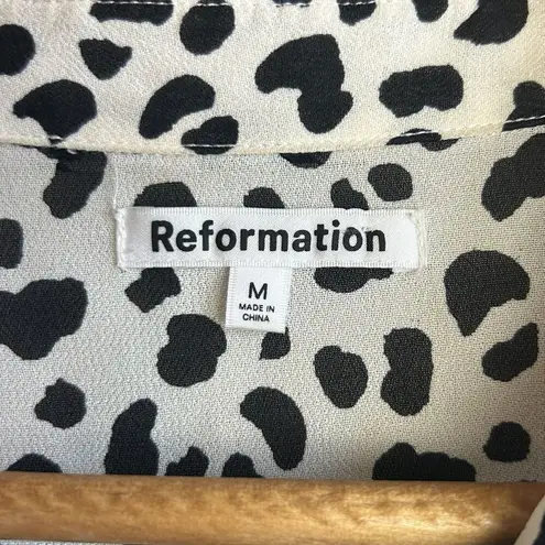 Reformation  Blouse Medium Womens Leopard Print Violet Button Up Career Work