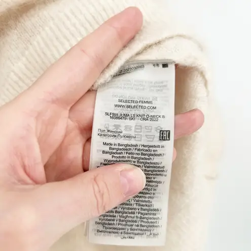 SELECTED FEMME Womens Sia Juma Ruffle Frill Sleeve Pullover Sweater Size M Tan Size M