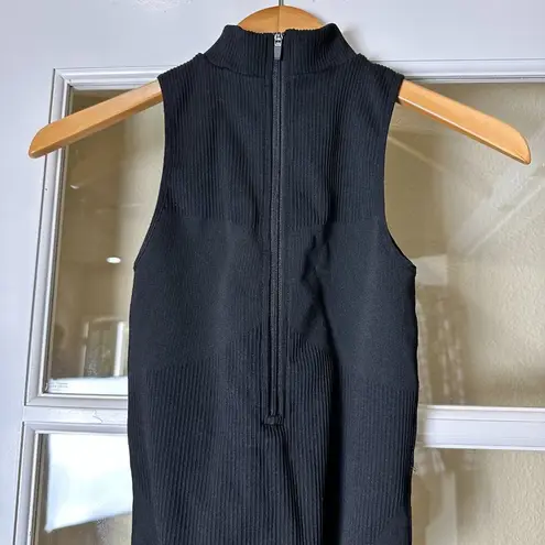 Garage Body Ribbed Quarter Zip Mock Neck Body Suit Bodysuit XS