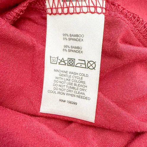 Hale Bob Womens Robe Size Large Red Bamboo Stretch Lounge Belted Kimono Style