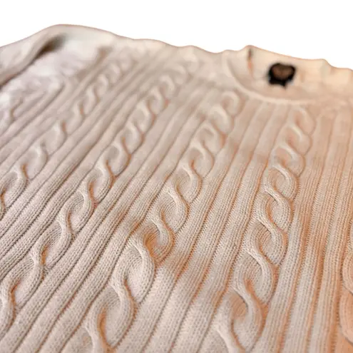 Dockers Women’s XL Oatmeal Cream Cable Knit Sweater 100% Cotton Boxy Fit in GUC