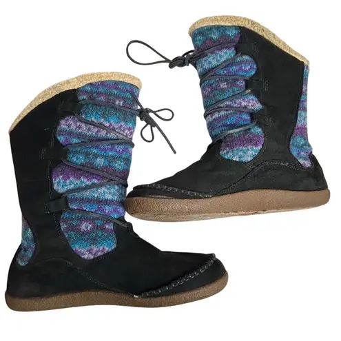 Acorn Women's Fair Isle Knit Booties Multicolor Size 9 Winter Warm Blue