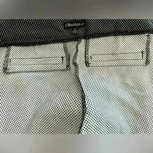 Chocolate Black and White Small Polka Dot Women's Trousers (503) Size M