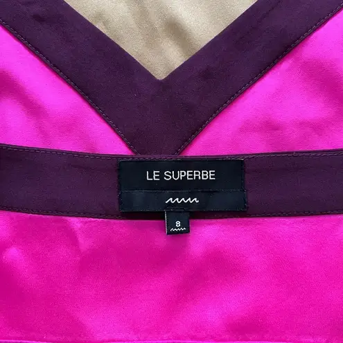 Women’s Silk Le Superbe Sunset Slip Dress in Pink Tan Maroon size 8 EUC