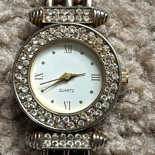 Women’s vintage rose gold/silver crystal bracelet‎ watch one size Silver