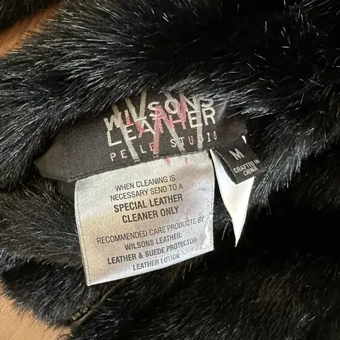 wilson's leather Black Reversible Jacket – Faux Fur & Leather – Women’s Size M