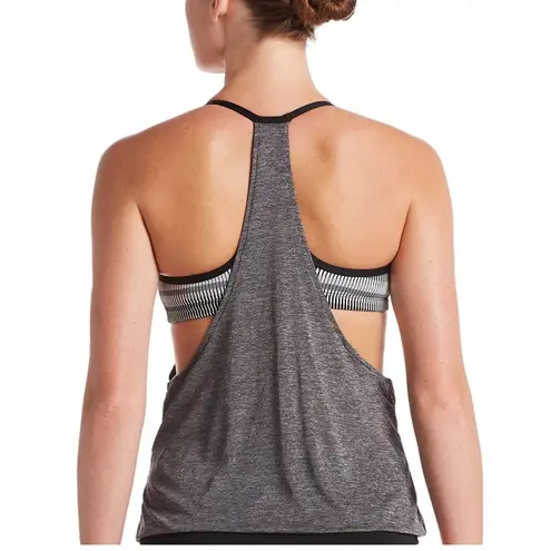 Nike New Women’s  Textured Striped Layered Tankini Swim Athletic Top