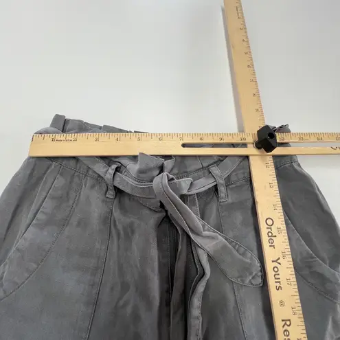 Alice + Olivia Alice‎ + Olivia Pants Womens 4 Gray LIAM Paperbag Waist Tie Linen Blend Classic