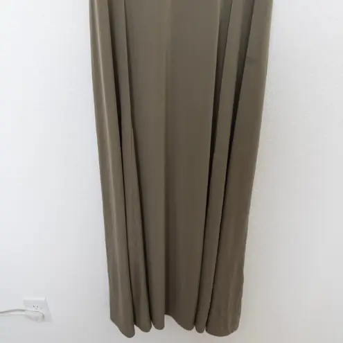 Michael Kors Womens Maxi Dress Olive Green Sleeveless Minimalist Chic Lagenlook Green Size L