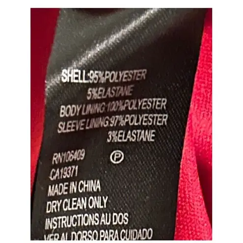 Tahari Asl Firebird Red Split Cape Sleeve Shift Dress Size 4