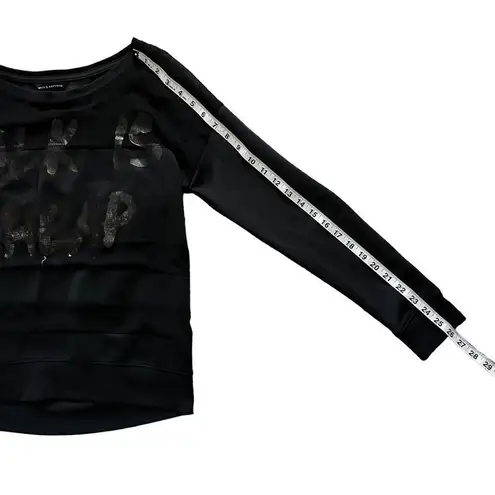 Rock & Republic  Talk Is Cheap Sheer Panel Edgey Top Black Size Medium