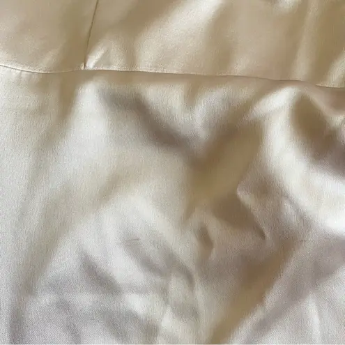 Revelry Bardot Satin Off Shoulder Maxi Dress in Soft Champagne Size 8 Gold