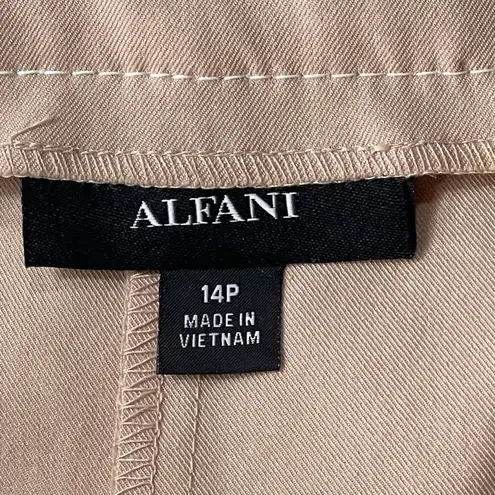 Alfani Petite SZ 14P Straight Ankle Pants Stretch Hi-Rise Zip-Fly Clay Pink New
